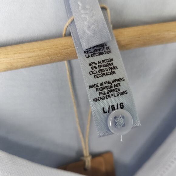 NWT SKIMS Long Sleeve Ribbed Henley Button Crop Top in Periwinkle | Large - Picture 8 of 10